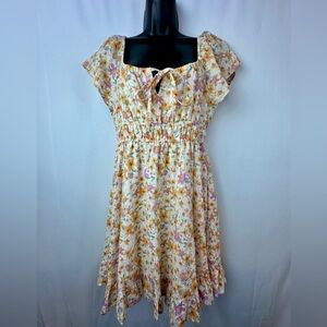 Arizona Jeans Co Orange Floral Dress sz L